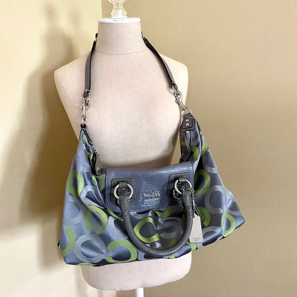 [Coach] Lime Green and Gray Purse